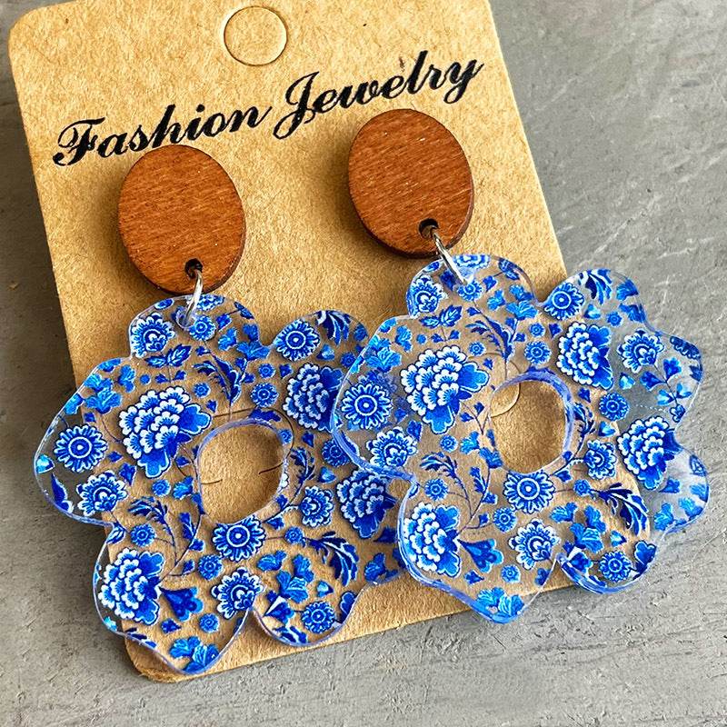 Flower Shape Acrylic Dangle Earrings - Ultim8 Designs 4 U