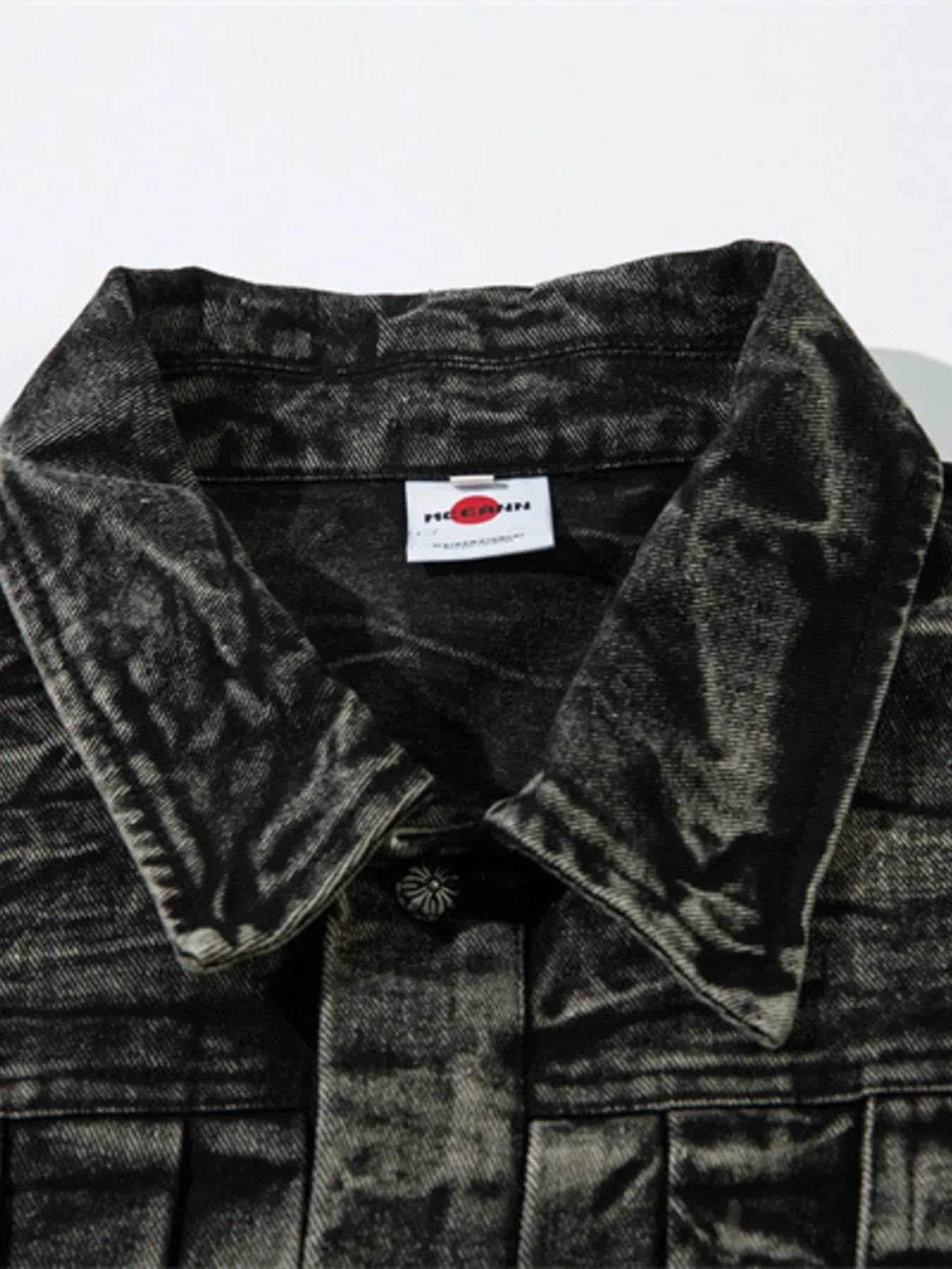 Men's Washed Button Up Denim Jacket - Ultim8 Designs 4 U