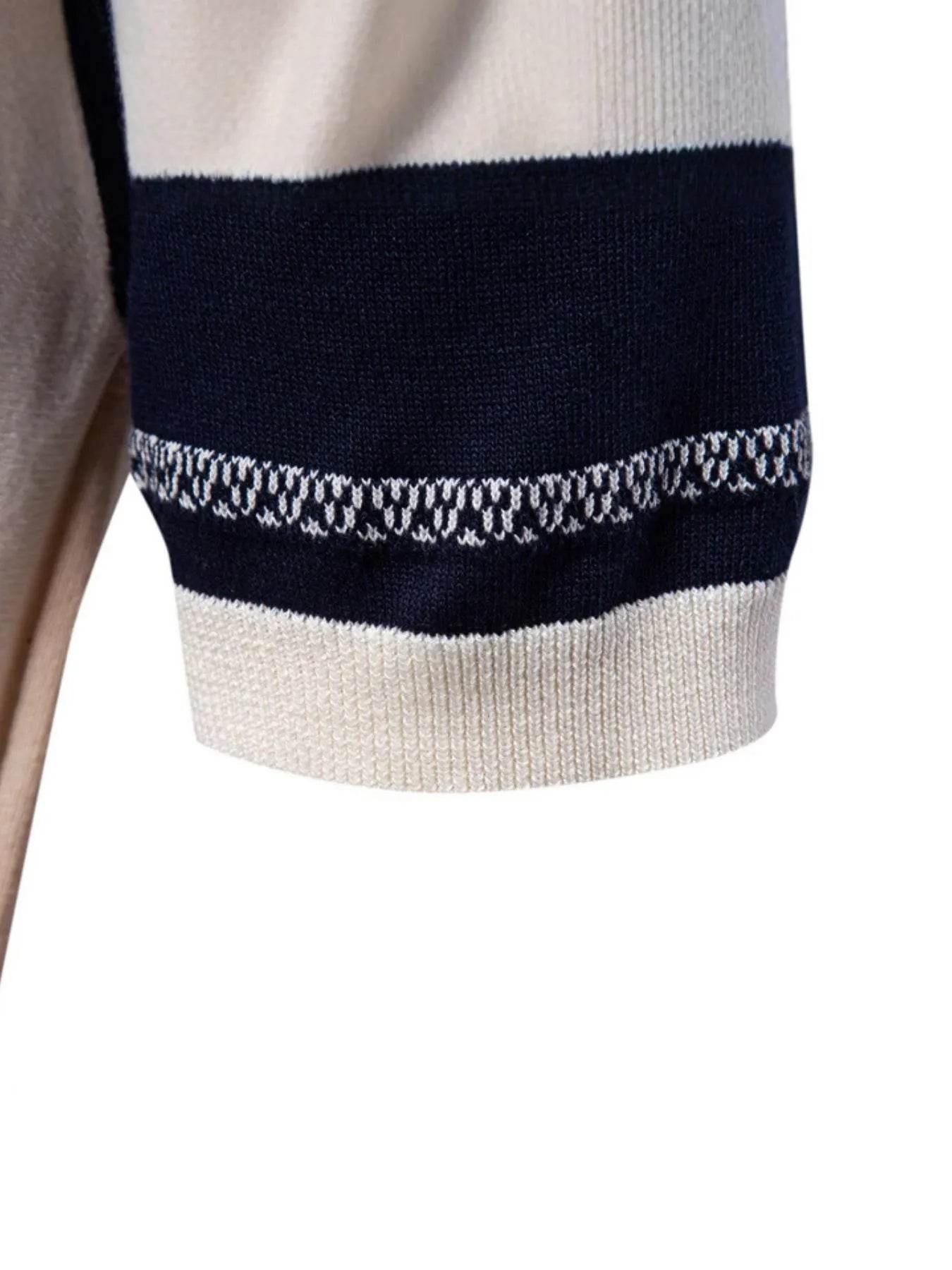 Men's Contrast Striped Knit Polo Shirt - Ultim8 Designs 4 U