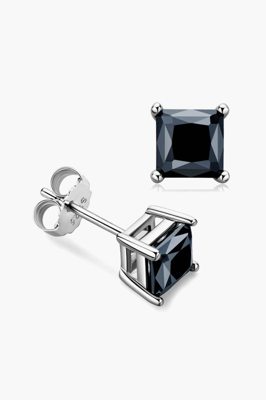 925 Sterling Silver Square Moissanite Stud Earrings - Ultim8 Designs 4 U