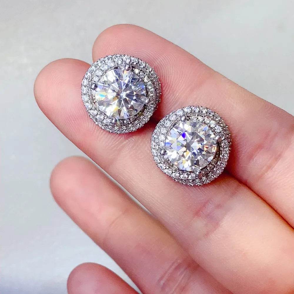 6 Carat Moissanite 925 Sterling Silver Earrings - Ultim8 Designs 4 U