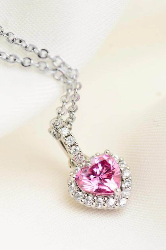 1 Carat Moissanite Heart Pendant Necklace - Ultim8 Designs 4 U