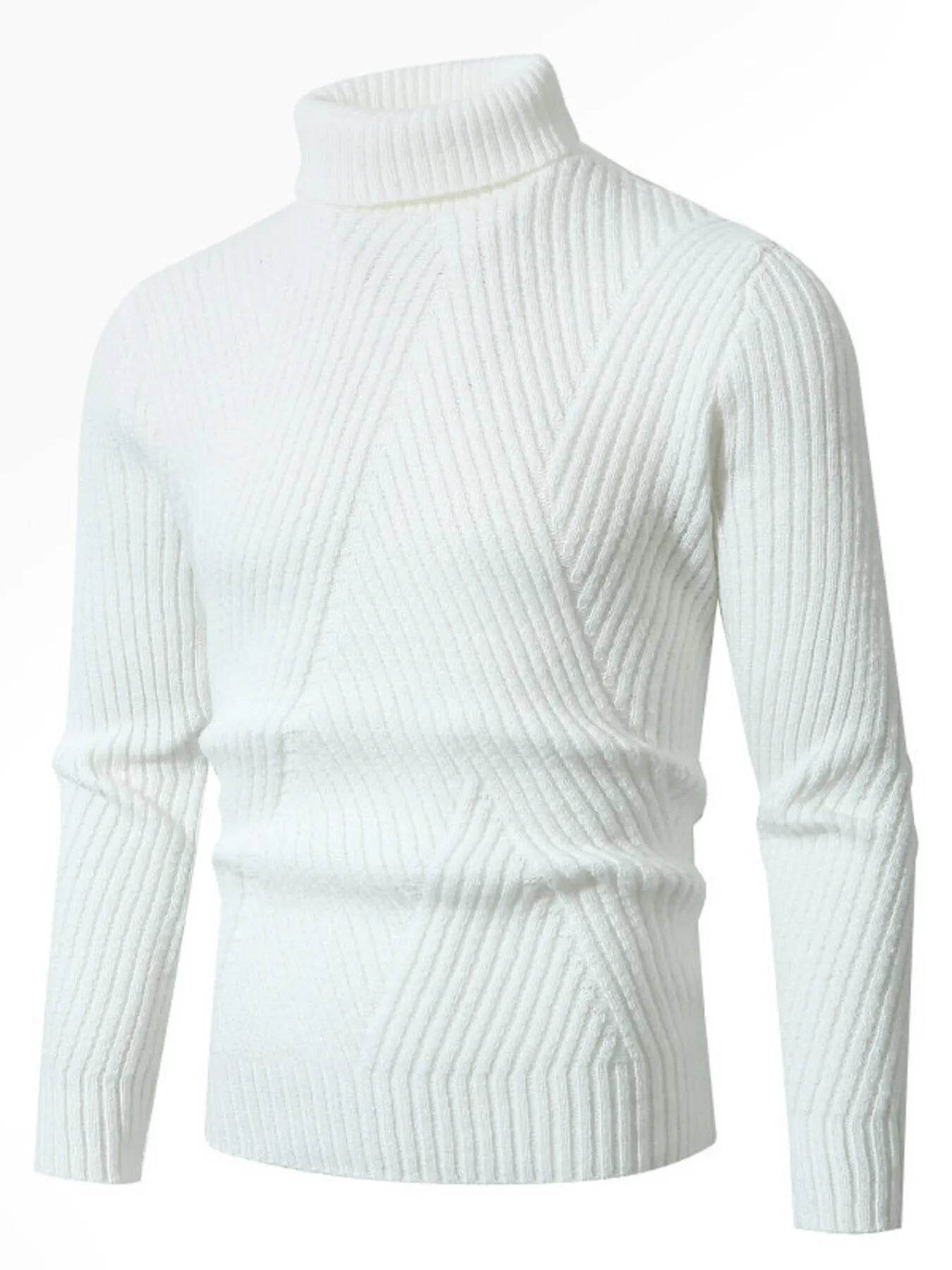 Men's Plus Size Ribbed Turtleneck Long Sleeve Sweater - Ultim8 Designs 4 U