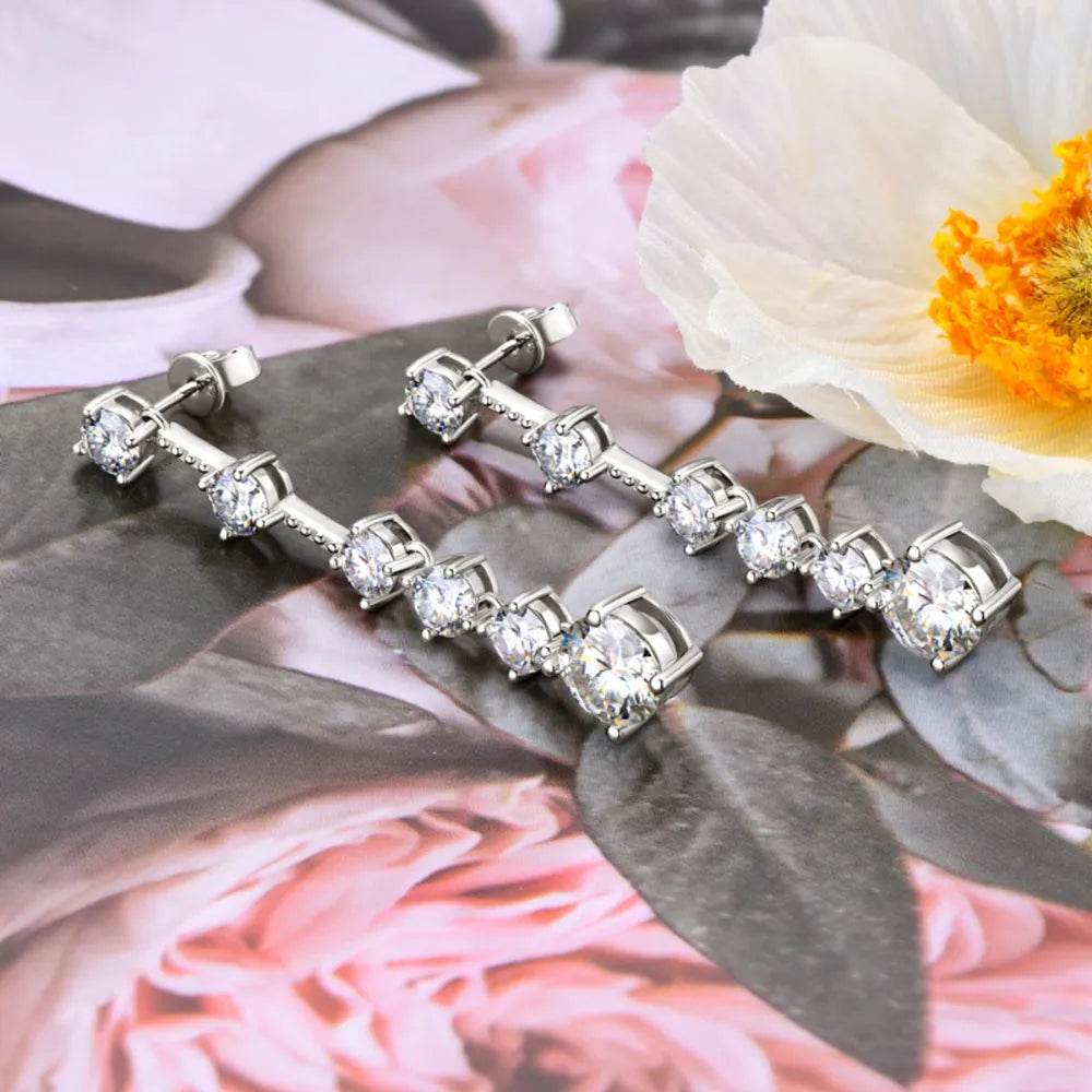 4 Carat Moissanite 925 Sterling Silver Earrings - Ultim8 Designs 4 U
