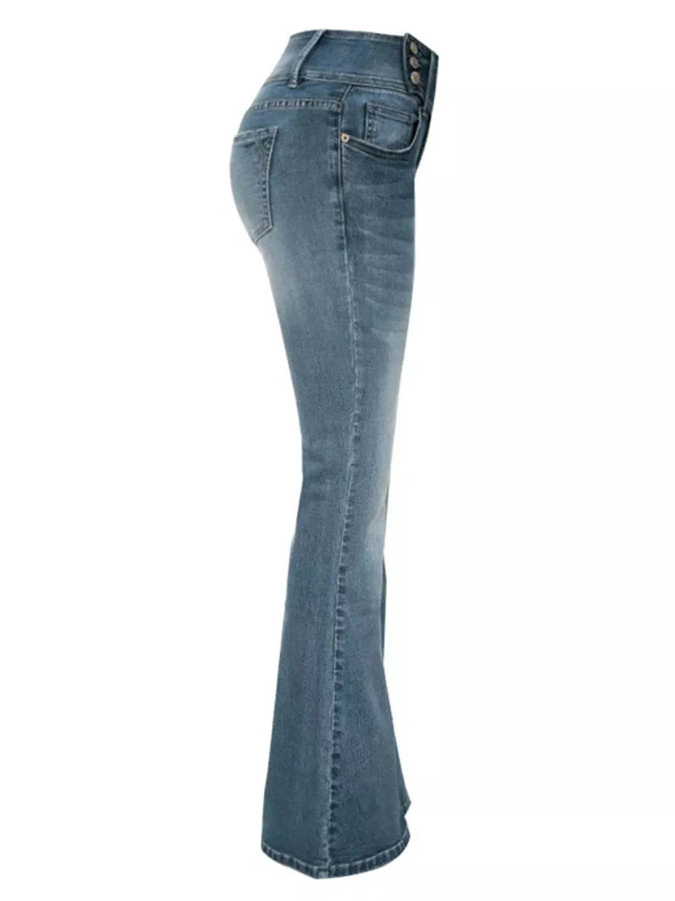 Full Size Vintage Wash Flare Jeans Plus Size - Ultim8 Designs 4 U
