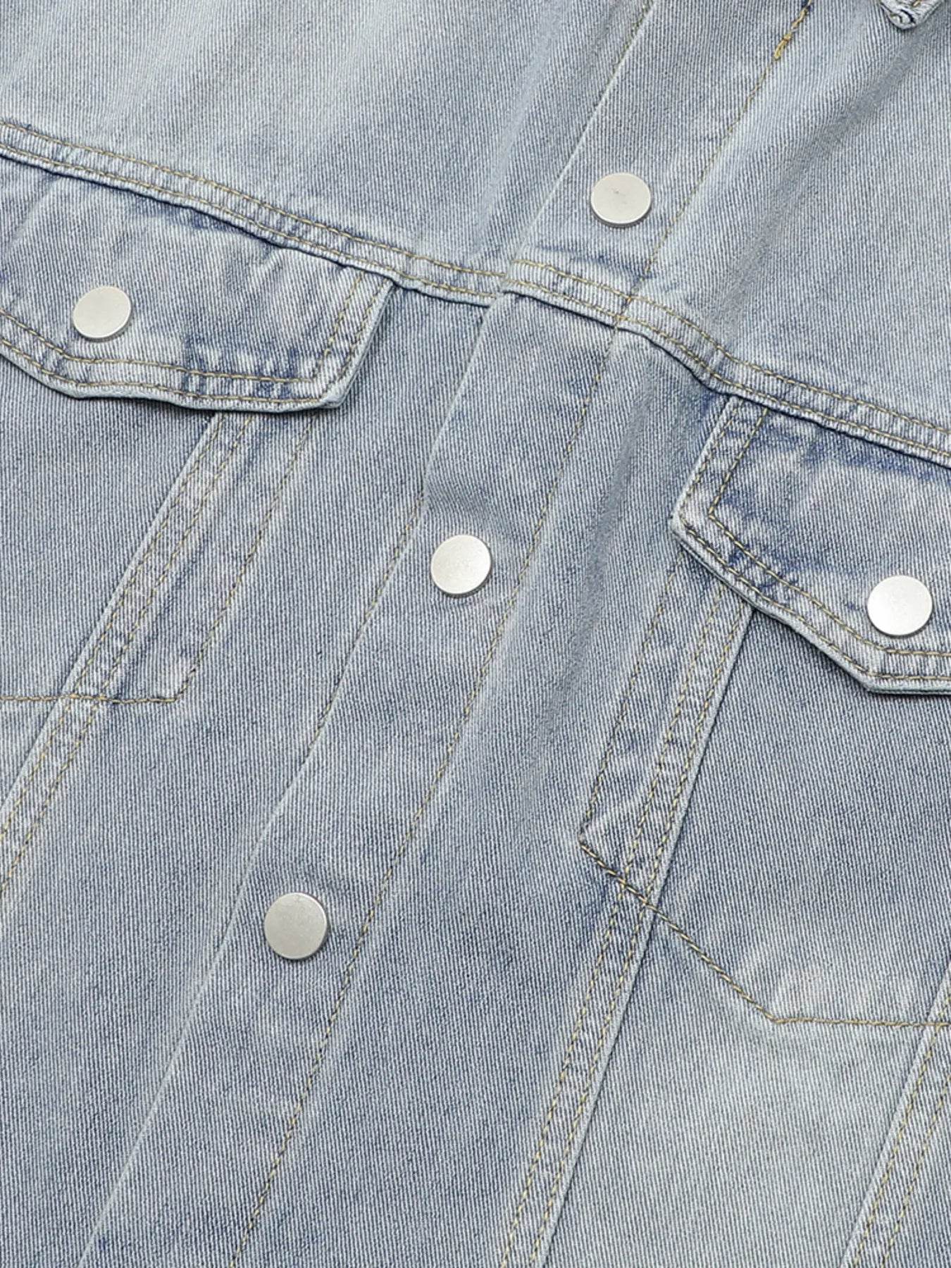 Men's Washed Short Sleeve Denim Shirt - Ultim8 Designs 4 U