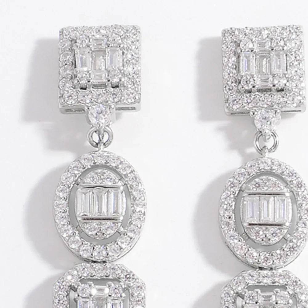 925 Sterling Silver Inlaid Zircon Earrings - Ultim8 Designs 4 U