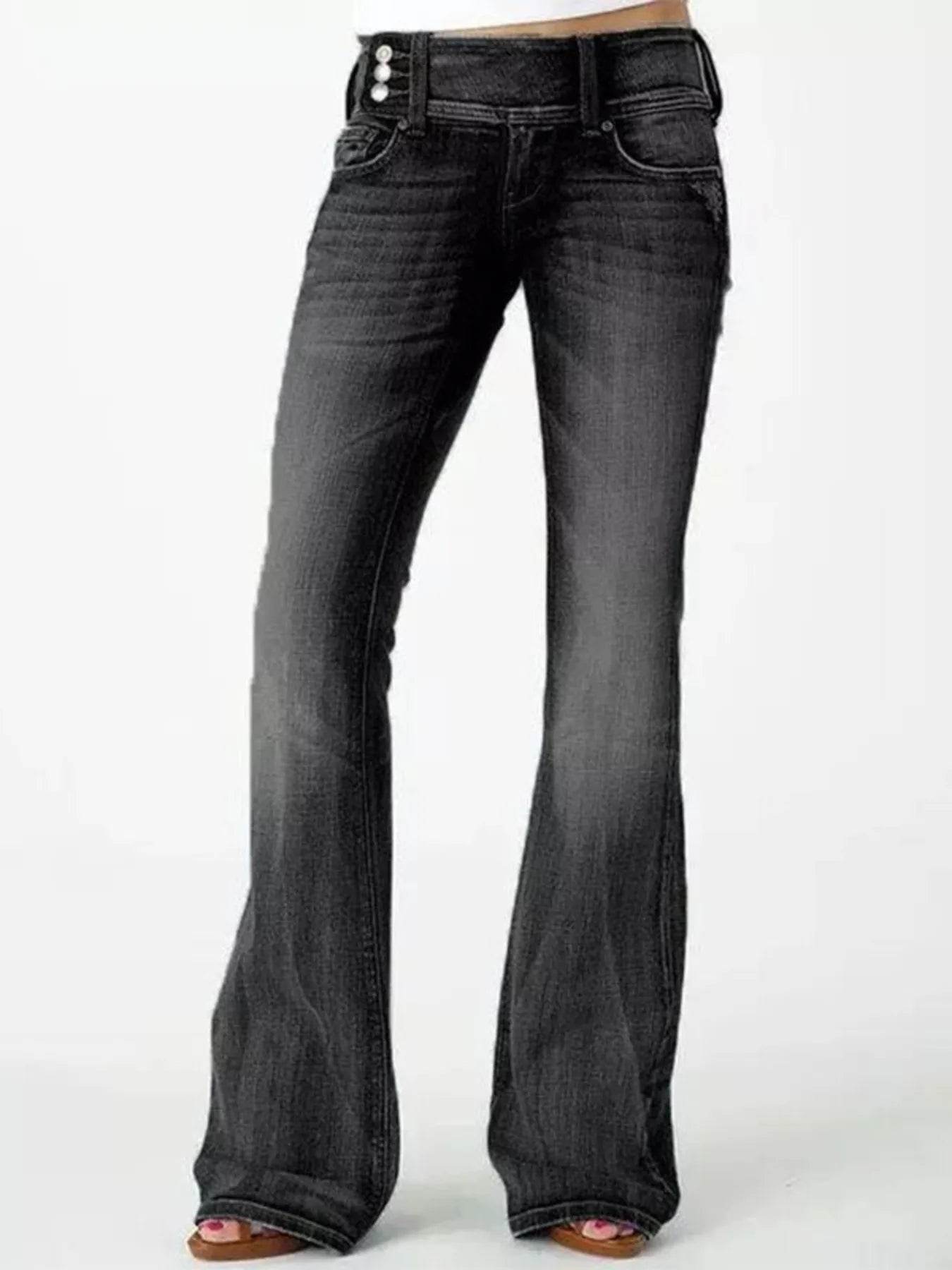 Full Size Vintage Wash Flare Jeans Plus Size - Ultim8 Designs 4 U