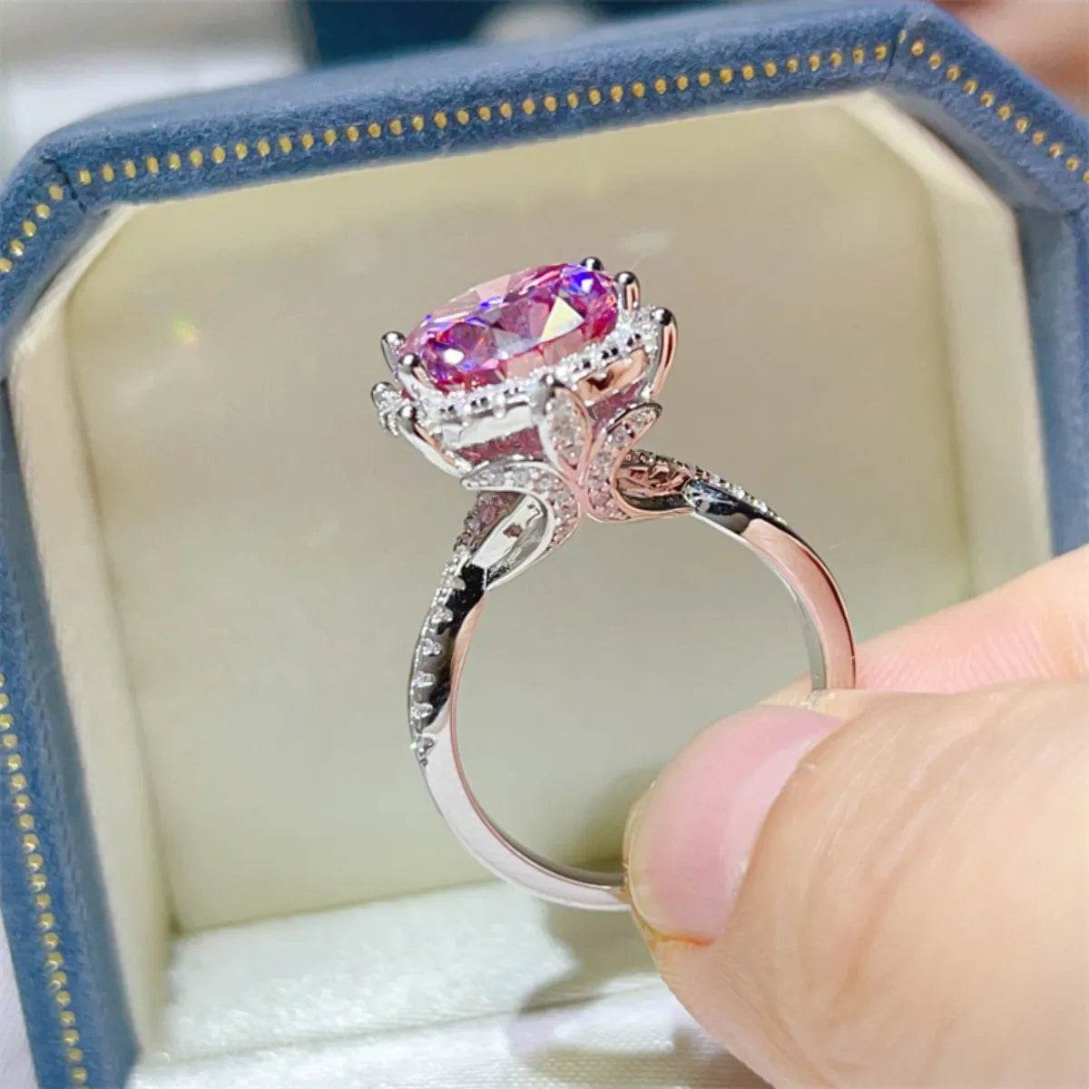 5 Carat Moissanite Halo Engagement Ring - Ultim8 Designs 4 U