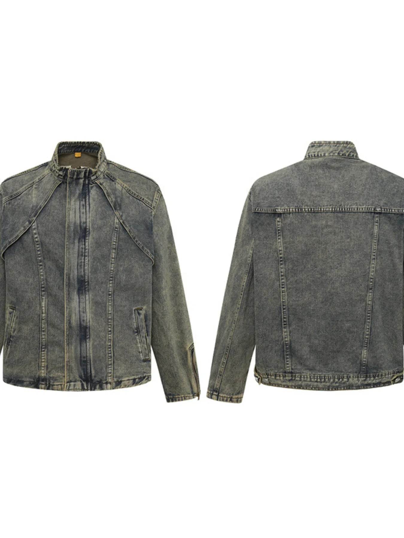 Men's Plus Size Zip Up Long Sleeve Denim Jacket - Ultim8 Designs 4 U