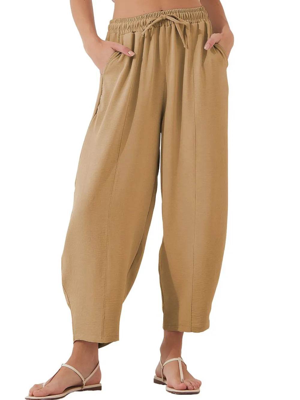 Full Size Drawstring Cropped Jogger Pants Plus Size - Ultim8 Designs 4 U