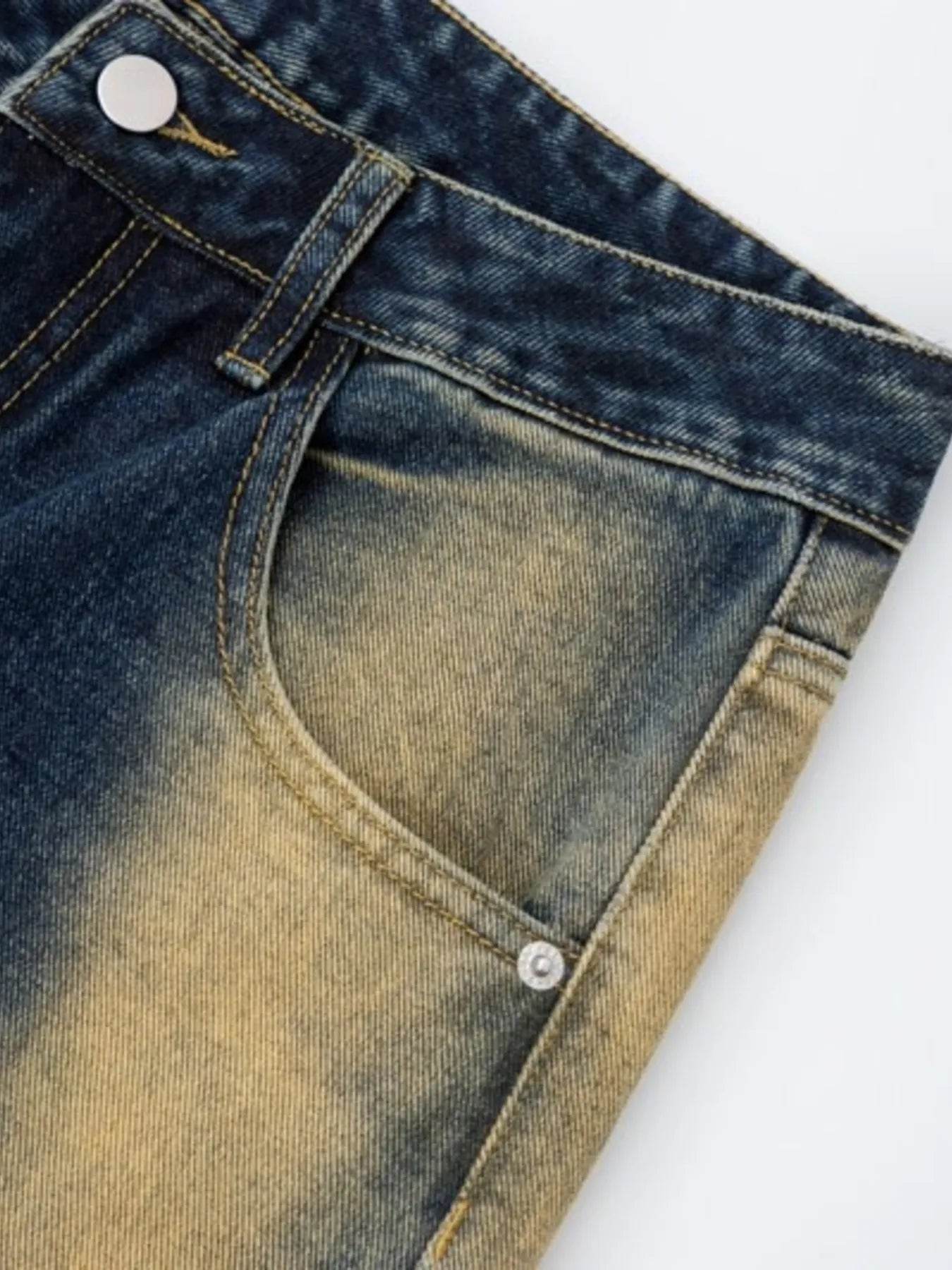 Men's Contrast Wide Leg Jeans - Ultim8 Designs 4 U