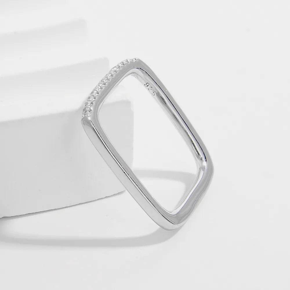 925 Sterling Silver Zircon Square Ring - Ultim8 Designs 4 U