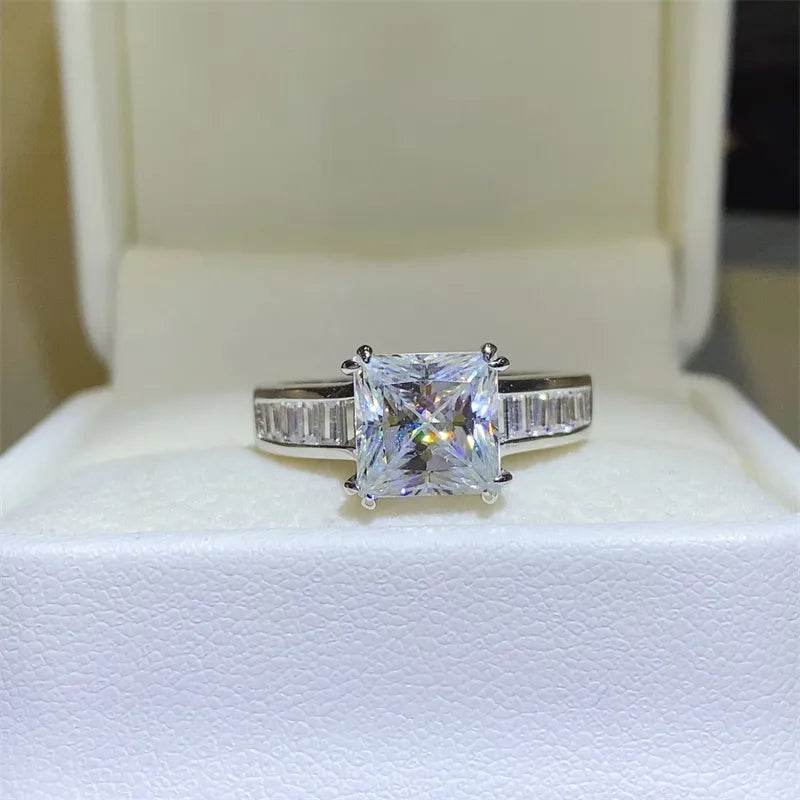 3 Carat Moissanite 925 Sterling Silver Square Shape Ring - Ultim8 Designs 4 U