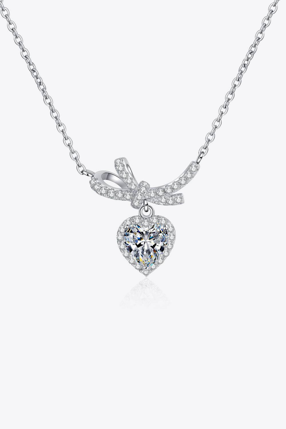 1 Carat Moissanite Heart Pendant Necklace - Ultim8 Designs 4 U