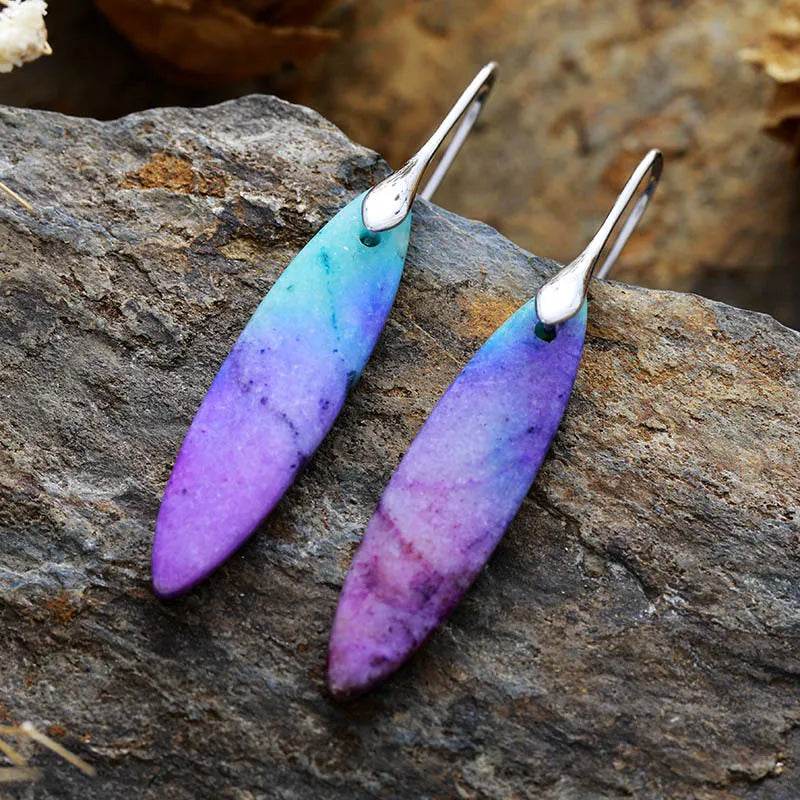 Copper Natural Stone Geometric Shape Earrings - Ultim8 Designs 4 U