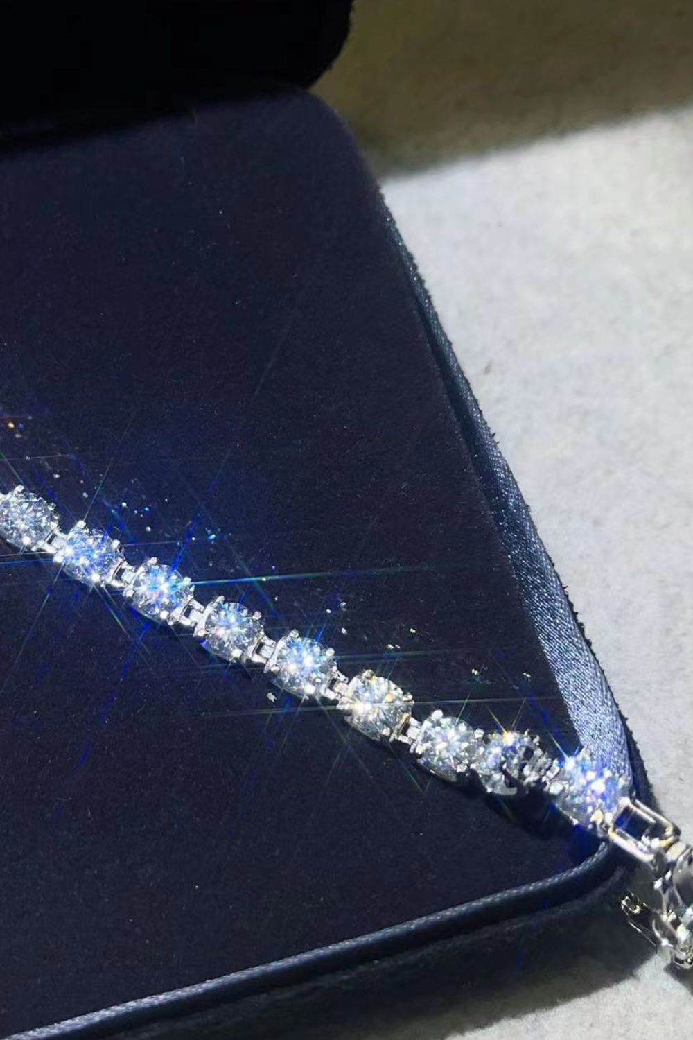 10 Carat Moissanite Platinum-Plated Bracelet - Ultim8 Designs 4 U