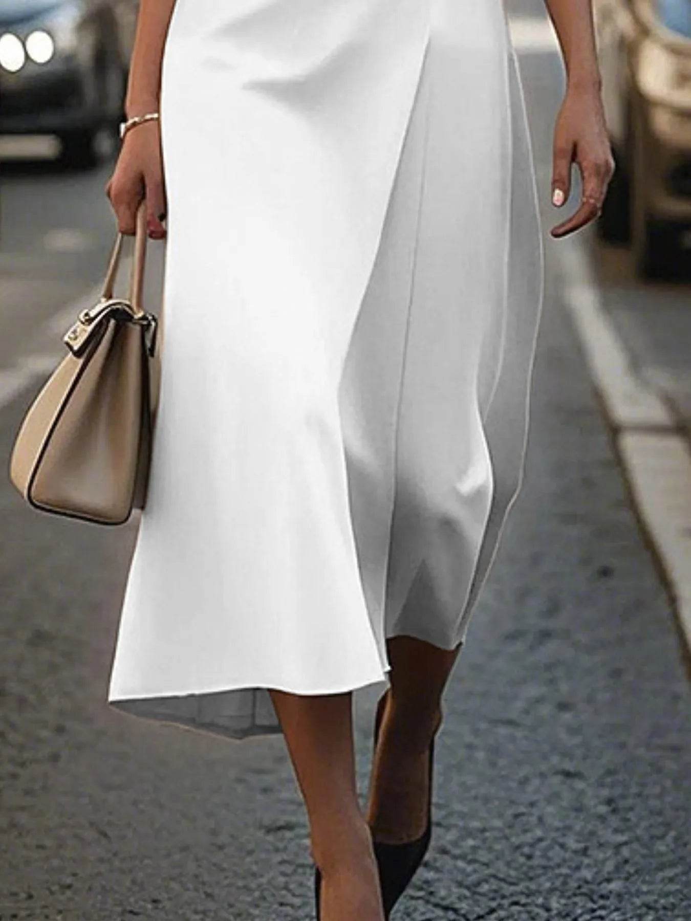 Round Neck Sleeveless Midi Sheath Dress - Ultim8 Designs 4 U