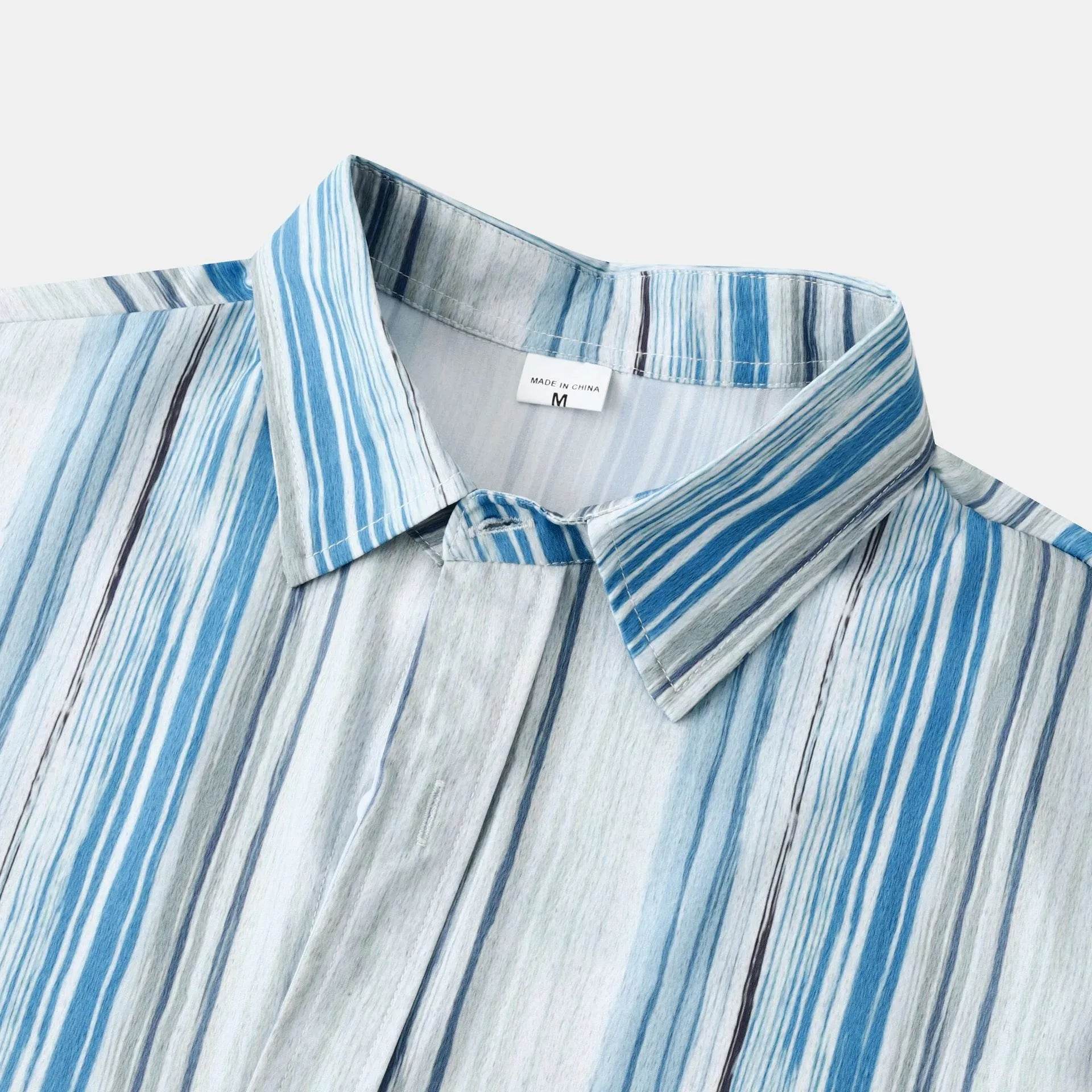 Men's Striped Button-Up Long Sleeve Shirt - Ultim8 Designs 4 U