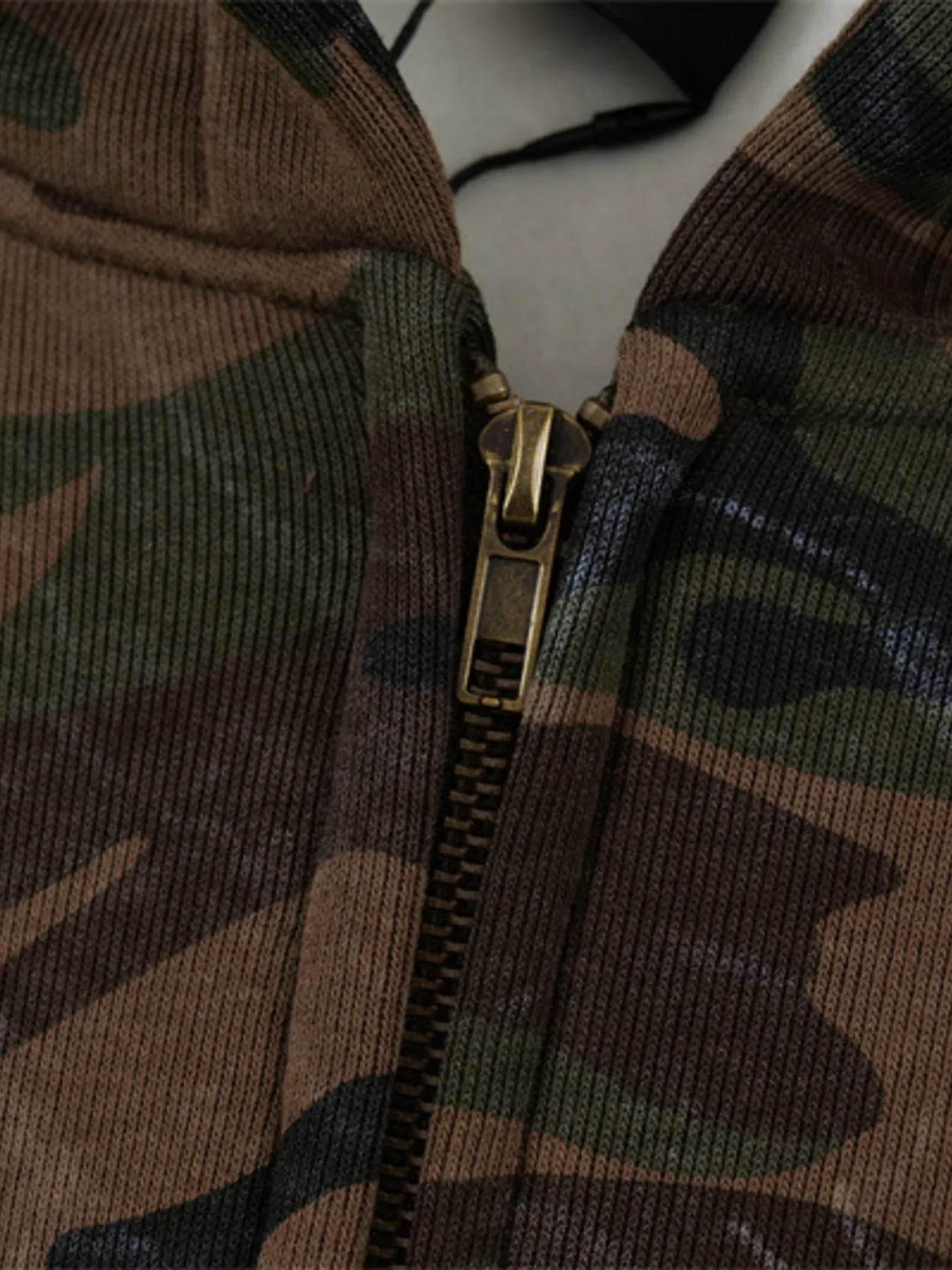 Men's Camouflage Print Zip-Up Hoodie - Ultim8 Designs 4 U