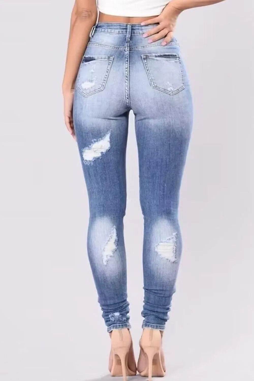 Full Size Distressed Skinny Jeans Plus Size - Ultim8 Designs 4 U