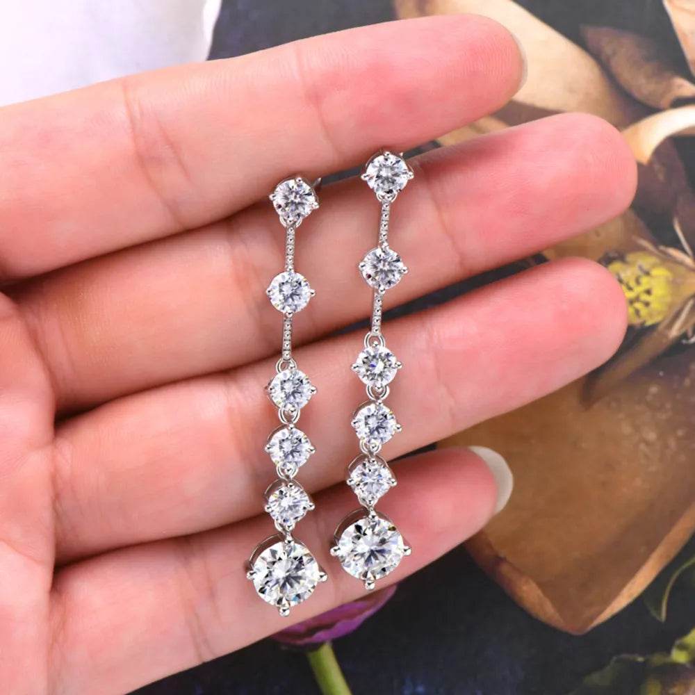 4 Carat Moissanite 925 Sterling Silver Earrings - Ultim8 Designs 4 U