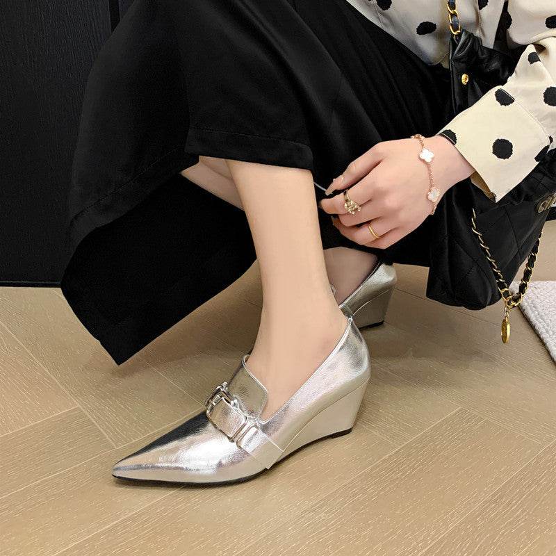 Inside And Outside Leather 65 European And American Belt Buckle Pumps High Heel - Ultim8 Designs 4 U
