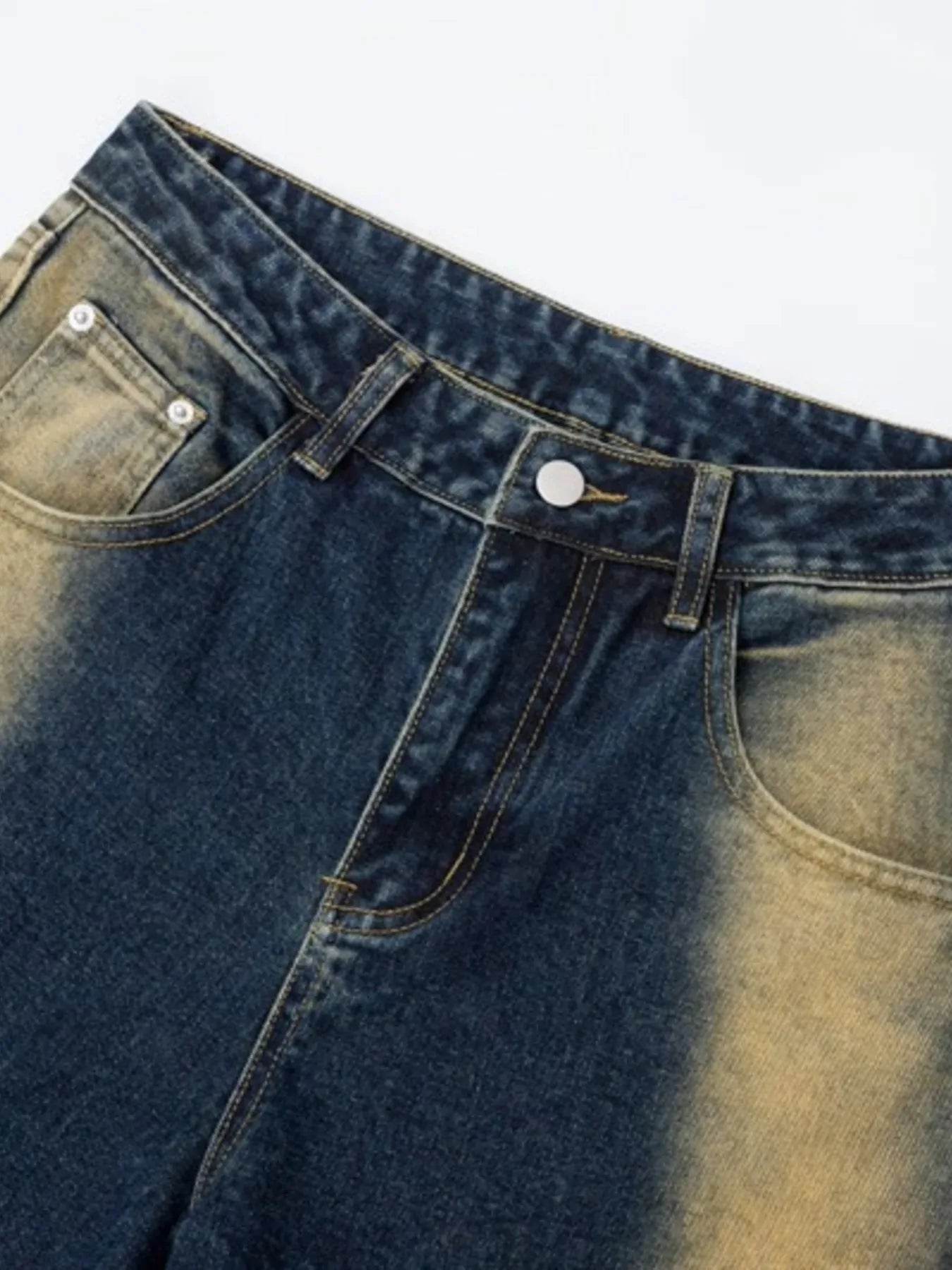 Men's Contrast Wide Leg Jeans - Ultim8 Designs 4 U