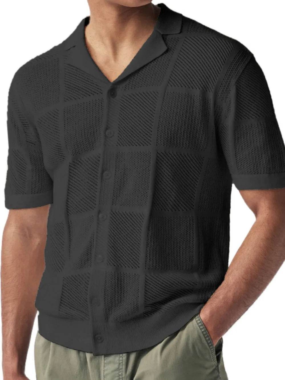 Men's Button Down Checkered Eyelet Shirt - Ultim8 Designs 4 U