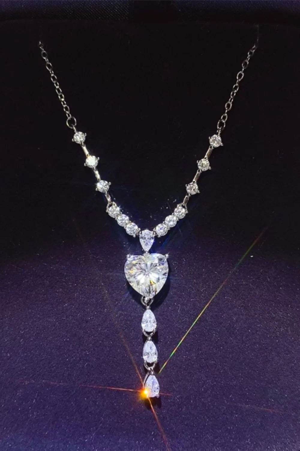 3 Carat Moissanite 925 Sterling Silver Drop Necklace - Ultim8 Designs 4 U