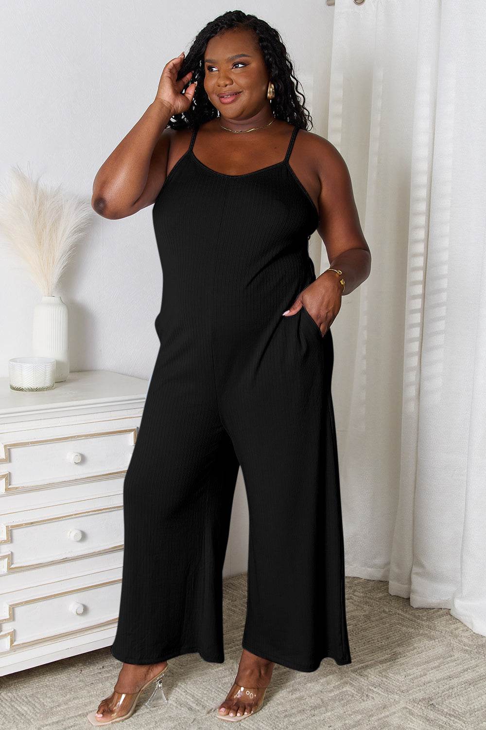 Basic Bae Full Size Spaghetti Strap V-Neck Jumpsuit - Ultim8 Designs 4 U