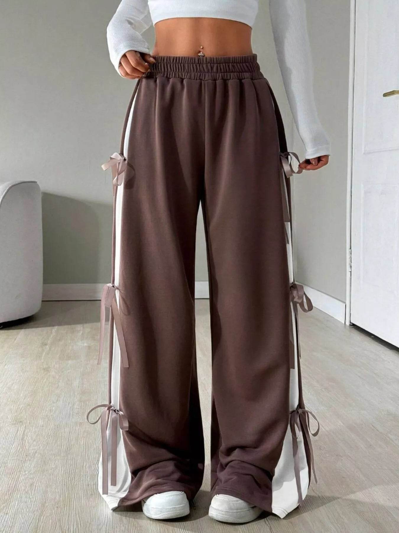 Side Tie Wide Leg Pants - Ultim8 Designs 4 U