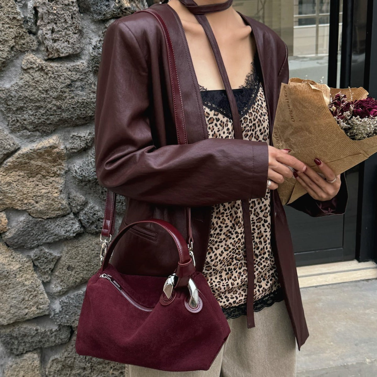 Handbags - Crossbody - Leather Frosted Suede Niche Design