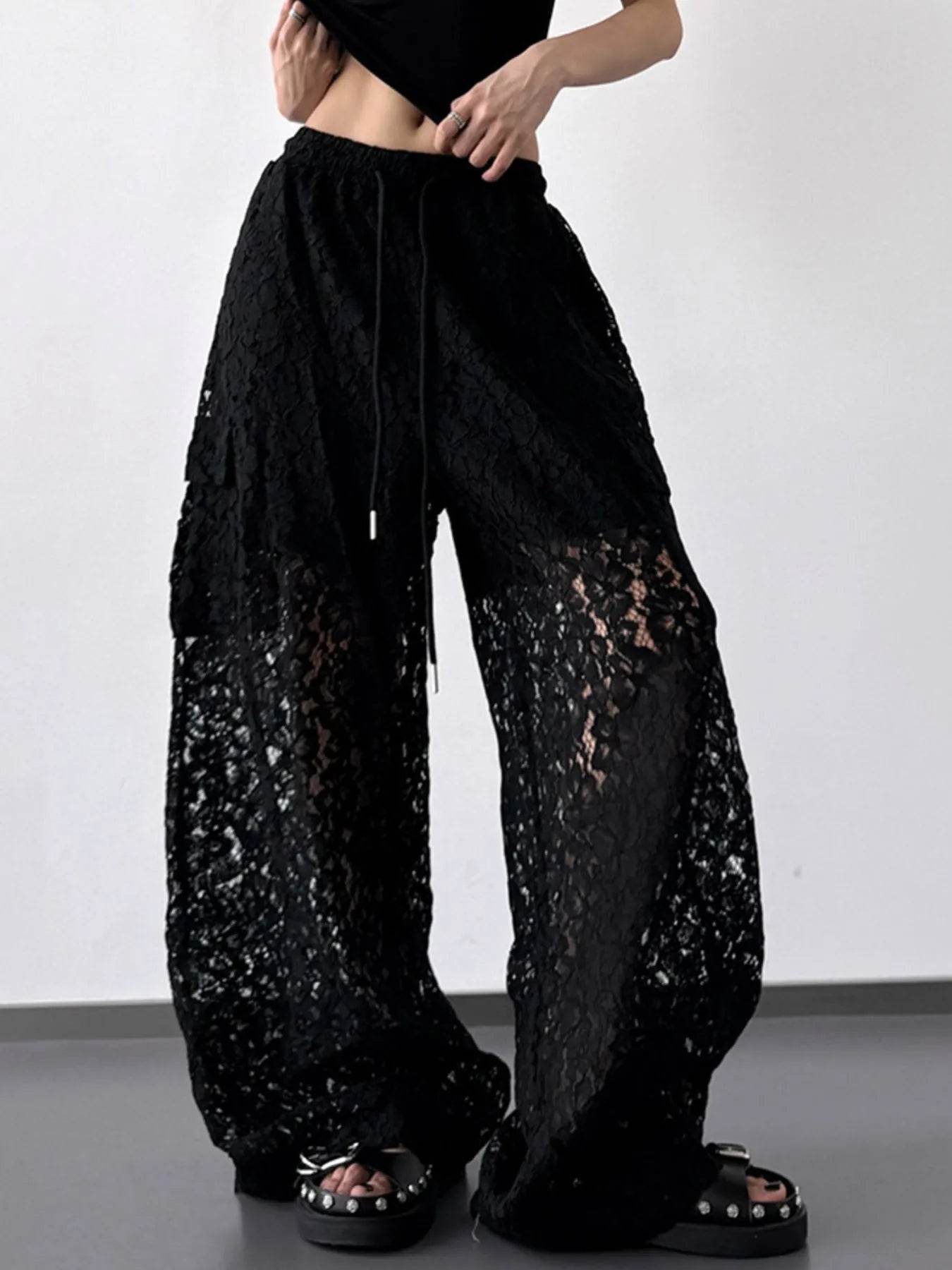 Lace Wide Leg Pants - Ultim8 Designs 4 U