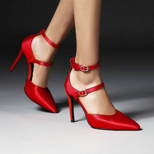 Hollow Women's Shoes Buckle Strap Stiletto Heel Pumps - Ultim8 Designs 4 U