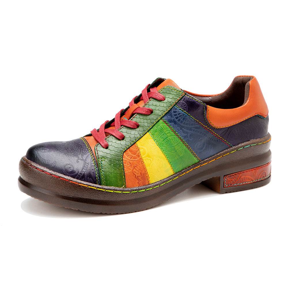 Hand-rubbed Color Stitching Spring Leather Women's Shoes - Ultim8 Designs 4 U