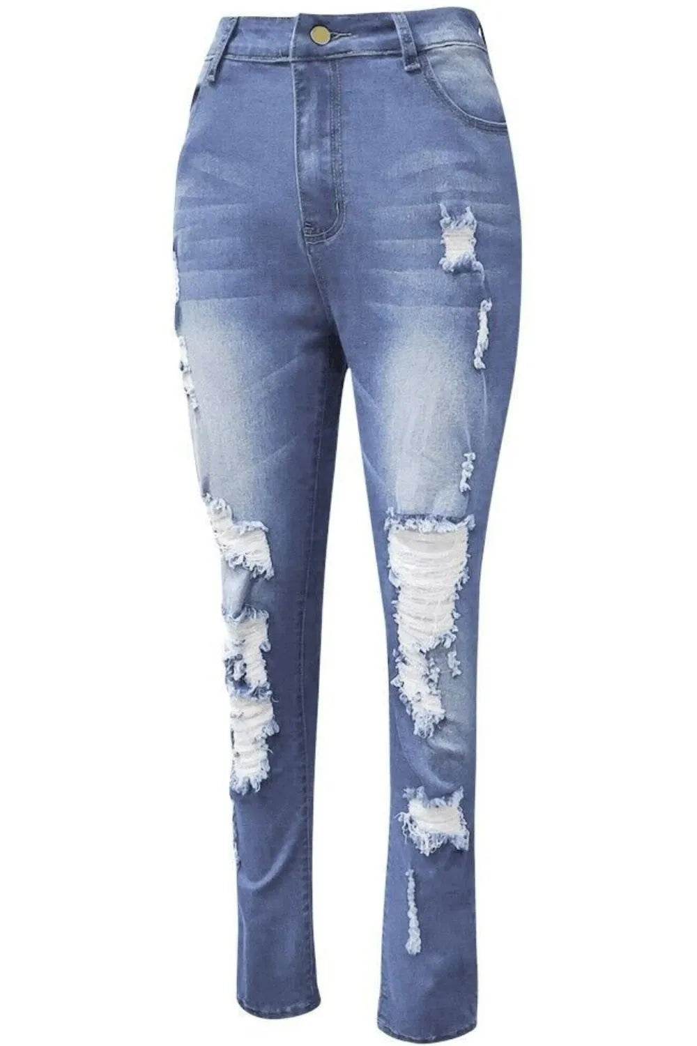 Full Size Distressed Skinny Jeans Plus Size - Ultim8 Designs 4 U