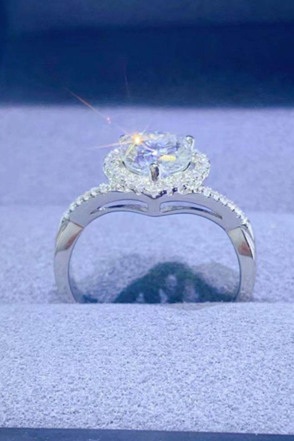 Adored 1 Carat Moissanite 925 Sterling Silver Heart Ring - Ultim8 Designs 4 U