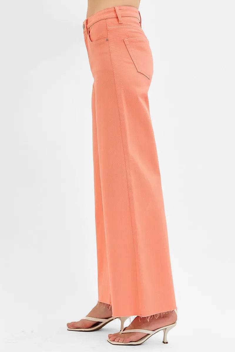 RISEN Full Size Tummy Control High Rise Wide Leg Palazzo Jeans Plus Size - Ultim8 Designs 4 U
