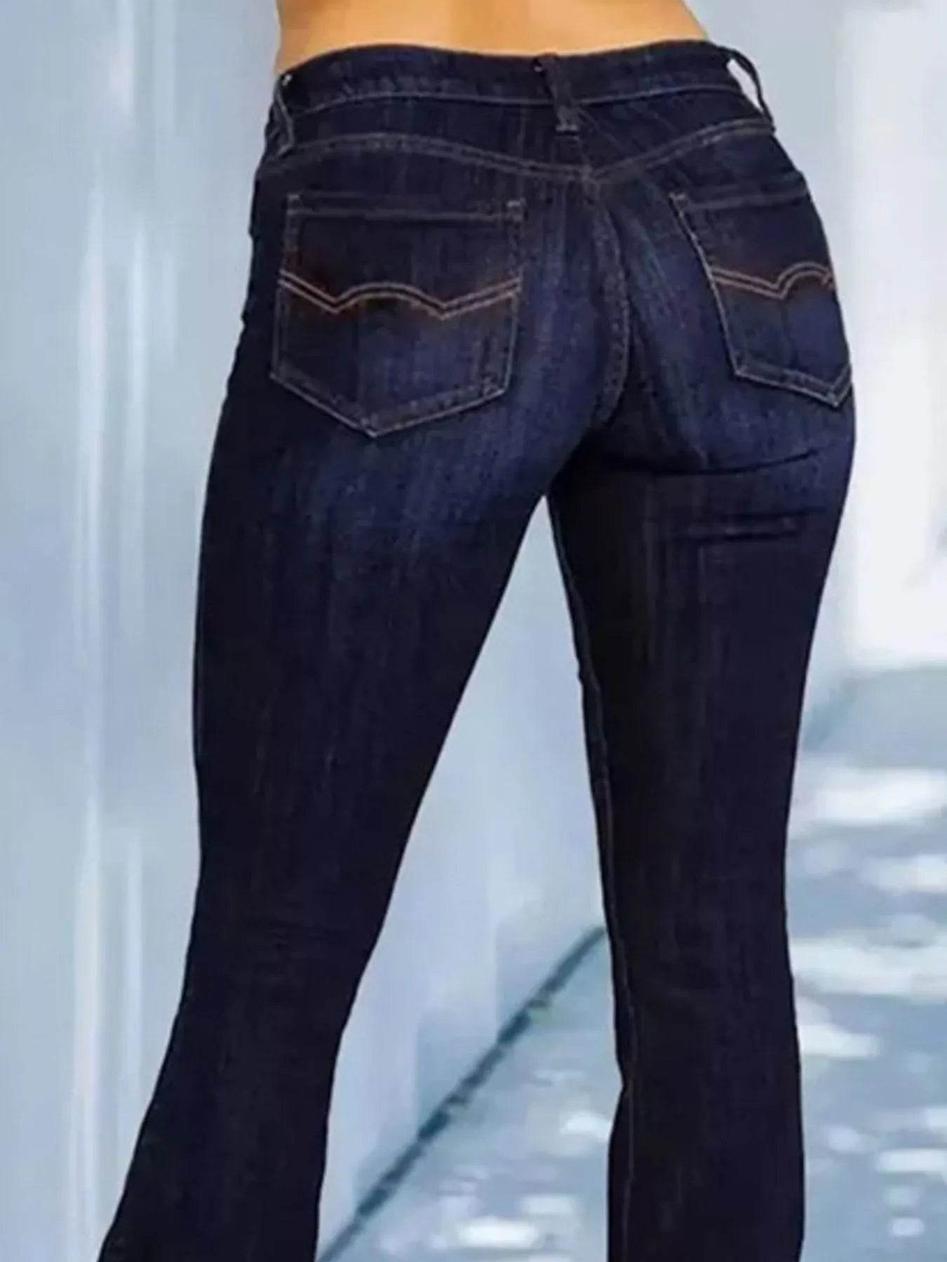 Full Size Wash Flare Jeans with Pockets Plus Size - Ultim8 Designs 4 U