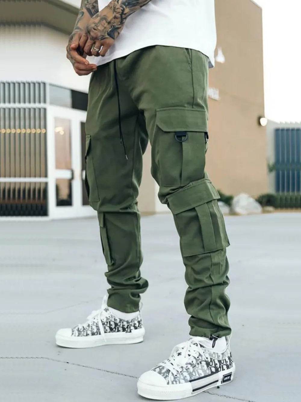 Men's Drawstring Pants with Cargo Pockets - Ultim8 Designs 4 U