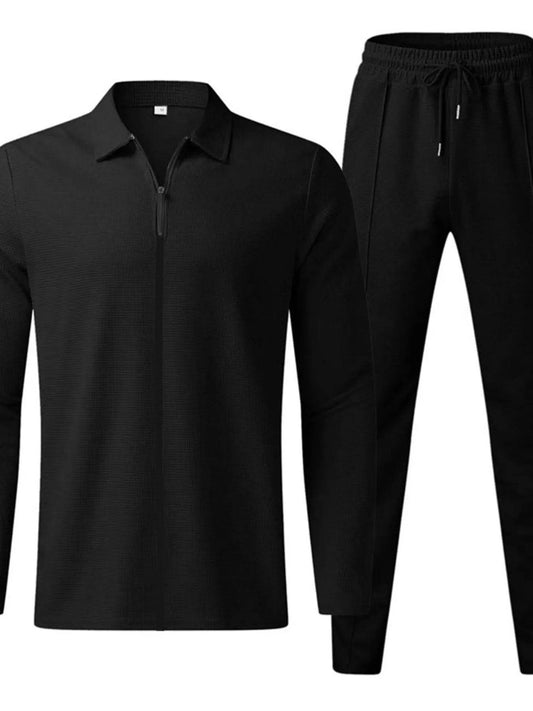 Men's Full Size Zip Up Top and Pants Set Plus Size - Ultim8 Designs 4 U