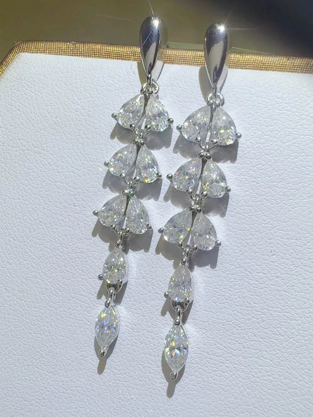 6 Carat Moissanite 925 Sterling Silver Bar Earrings - Ultim8 Designs 4 U