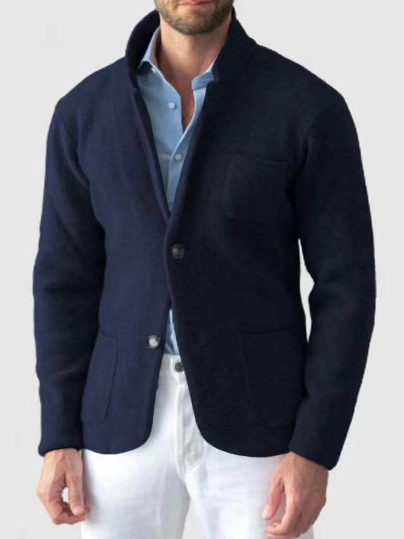 Men's Plus Size Stand Collar Long Sleeve Blazer - Ultim8 Designs 4 U