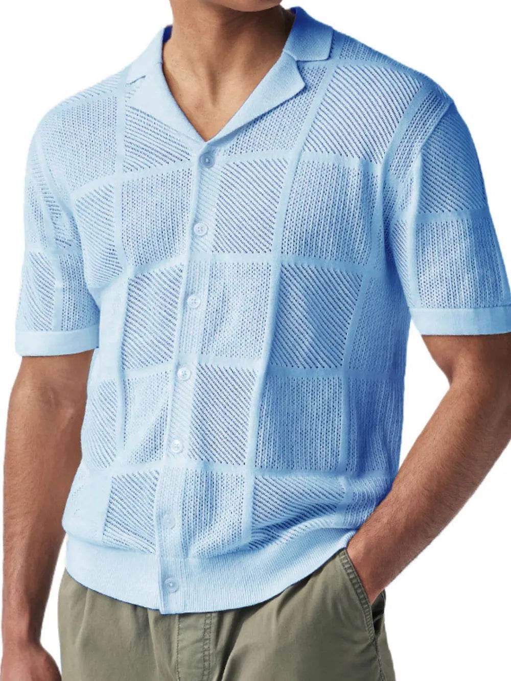 Men's Button Down Checkered Eyelet Shirt - Ultim8 Designs 4 U