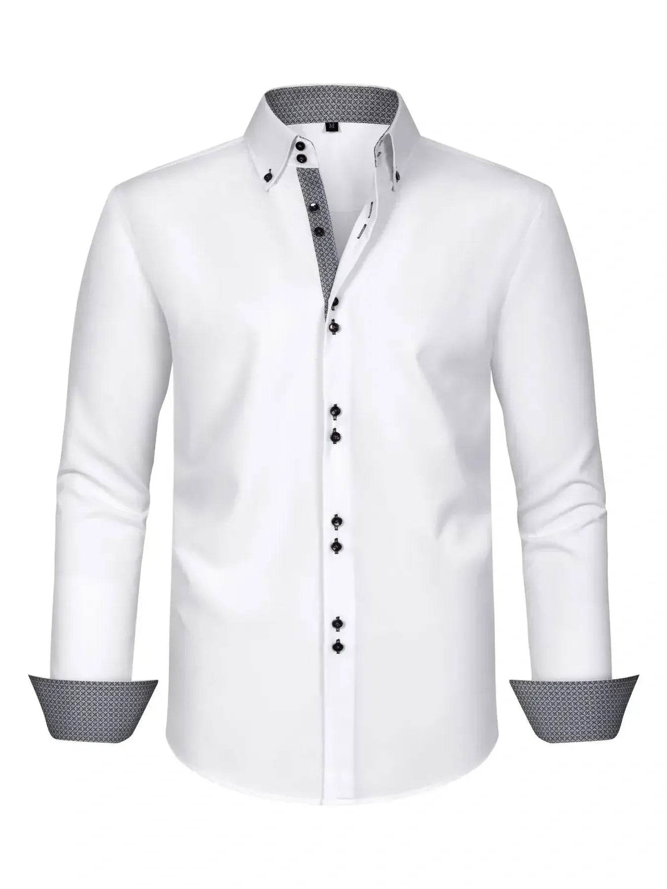 Men's Full Size Button-Down Casual Shirt with Contrast Cuffs Plus Size - Ultim8 Designs 4 U
