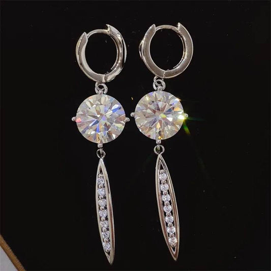 10 Carat Moissanite 925 Sterling Silver Earrings - Ultim8 Designs 4 U