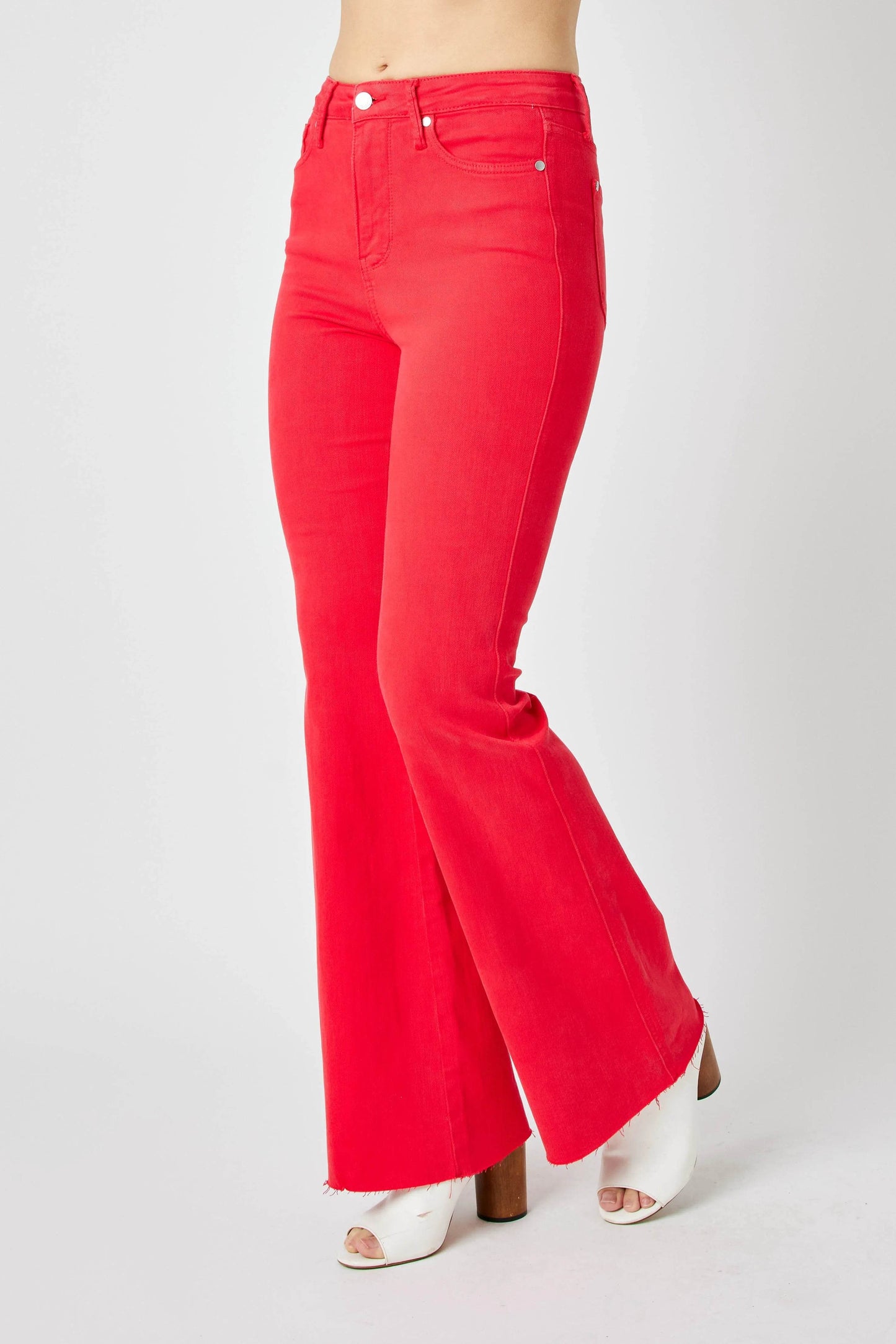 Judy Blue Full Size Hw Tummy Control Garment Dyed Flare Jeans Plus Size - Ultim8 Designs 4 U