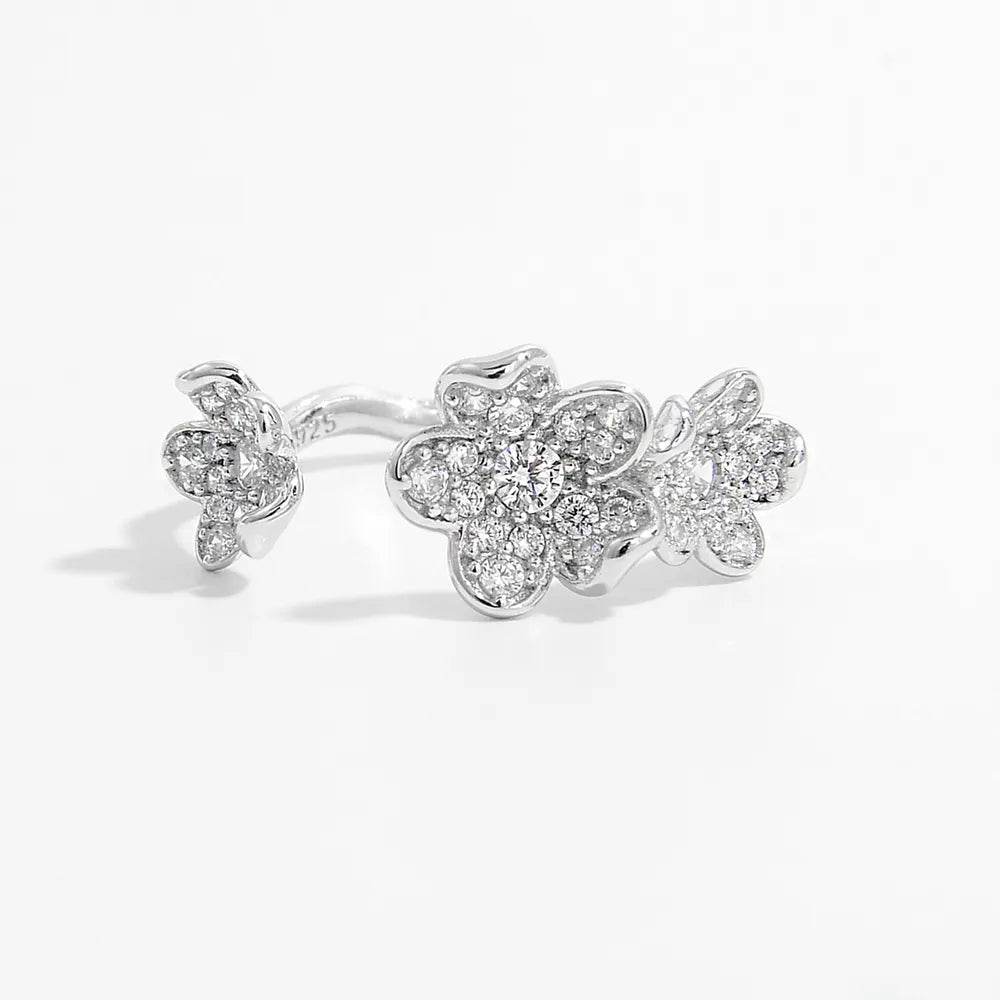 925 Sterling Silver Inlaid Zircon Open Ring - Ultim8 Designs 4 U