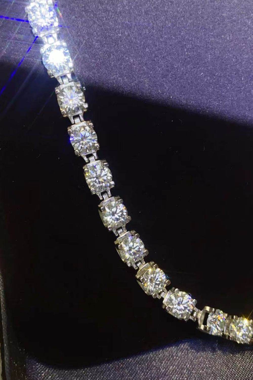 10 Carat Moissanite Platinum-Plated Bracelet - Ultim8 Designs 4 U